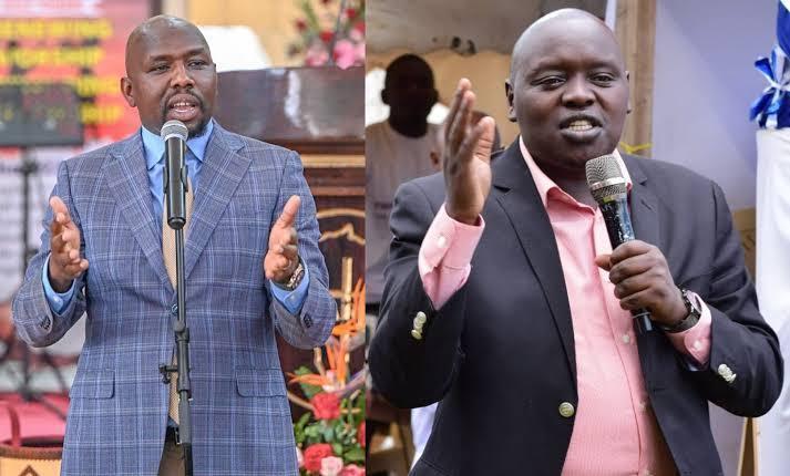 A composite image of CS Kipchumba Murkomen and Senator Samson Cherargei.